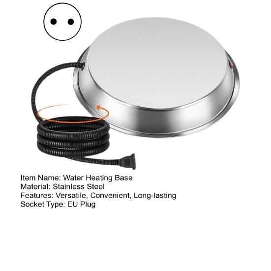 Основание для нагрева воды, удобная поилка для курицы из нержавеющей стали, нагреватель с вилкой европейского стандарта, нагреватель для питья для птицы на зиму