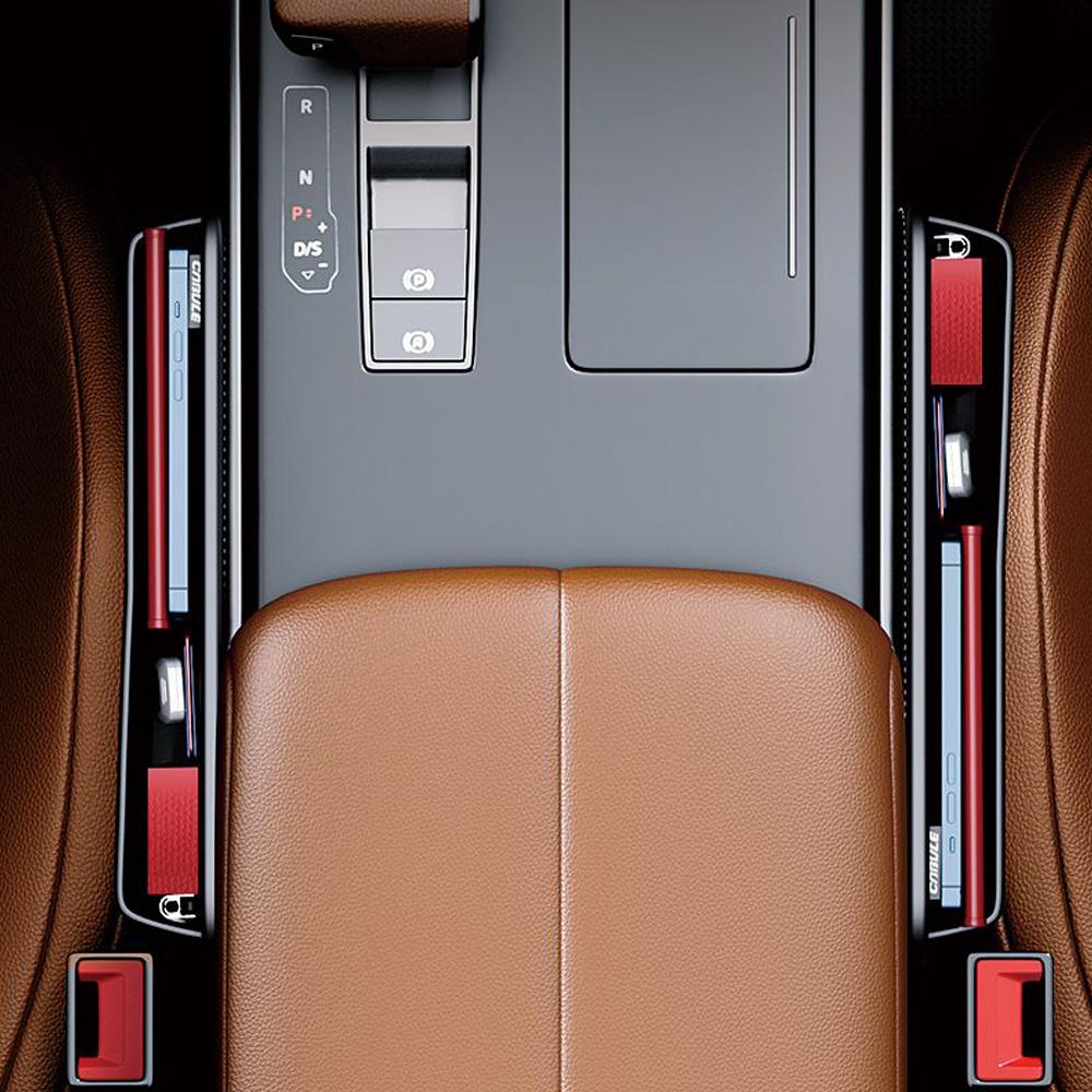 Универсальный органайзер для автомобильного сиденья из искусственной кожи, многофункциональный, с боковым карманом и прорезью, ящик для хранения, аксессуары для интерьера