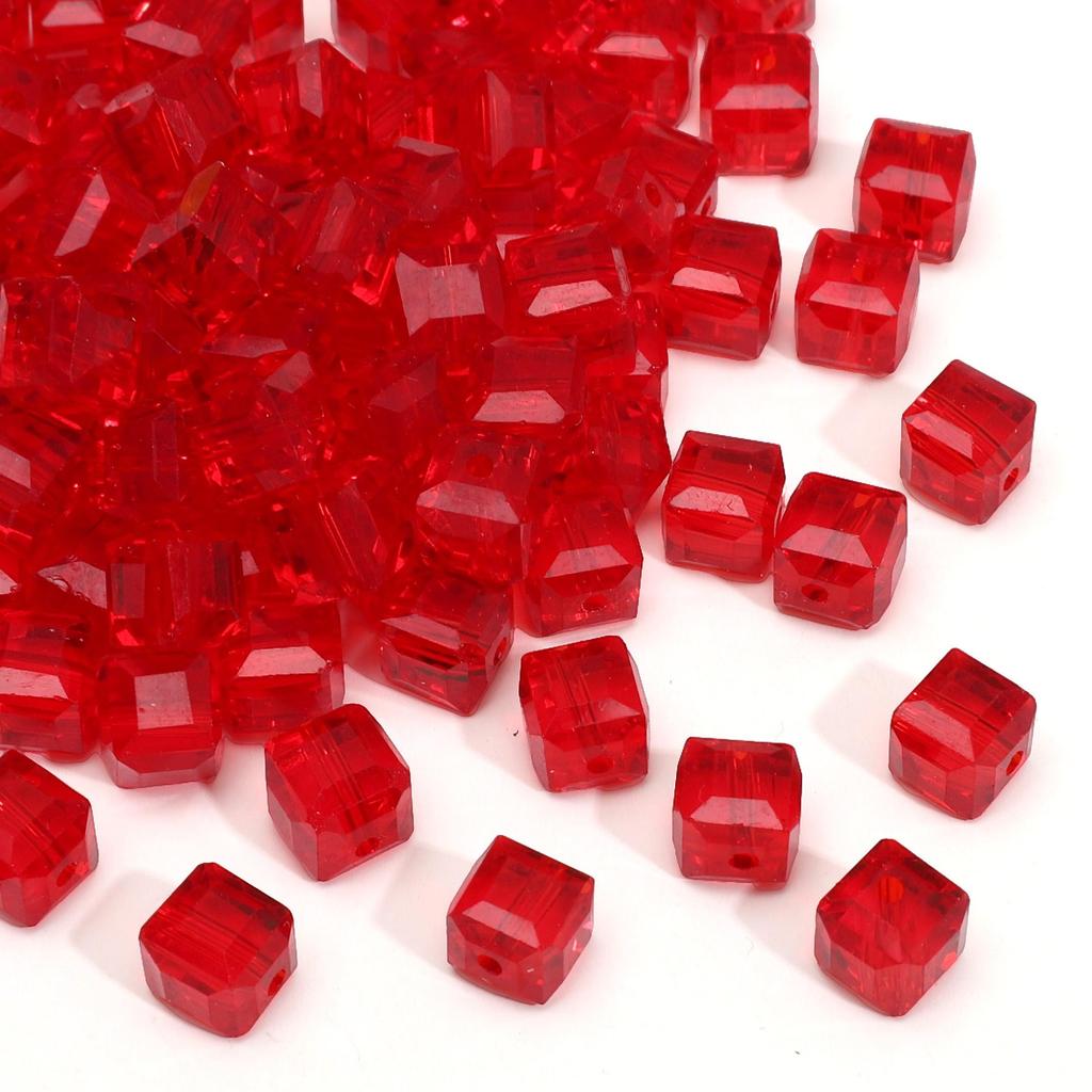 Прозрачные стеклянные хрустальные квадратные бусины разных цветов для изготовления бижутерии своими руками