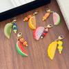 Cute 3D Simulation Fruit Slice Keychain Mini Food Keyring Backpack Earphone Case Pendant Unique Small Gift