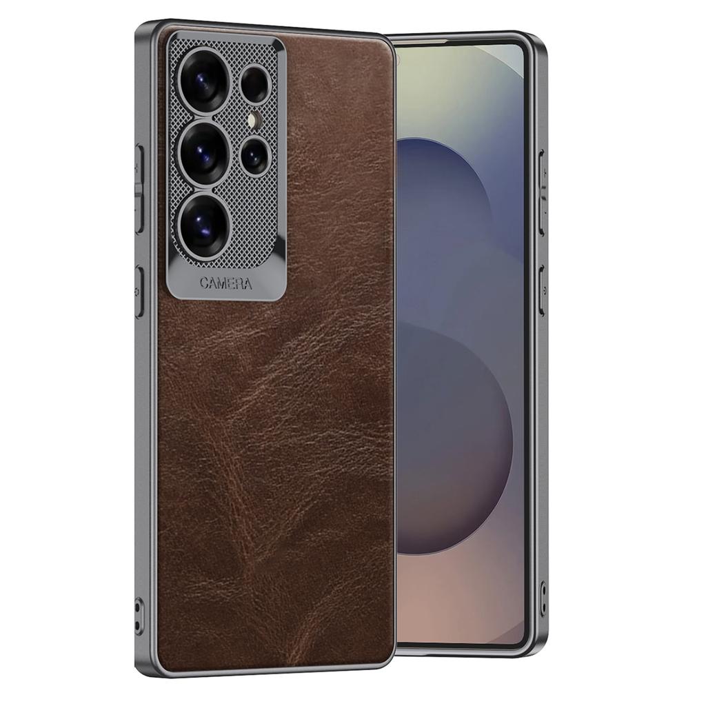 For Samsung Galaxy S25 Ultra Case Waxy PU+TPU+PC Phone Back Cover Dragon Scale Design