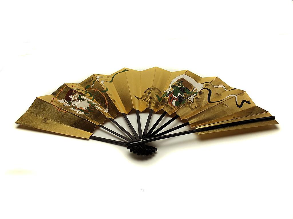 Kyoto Decorative Fujin 9 Made In with Fan Japanese Entrance Japanese Style New Year Different Patterns On the Front and Height 27cm X Width 49cm When