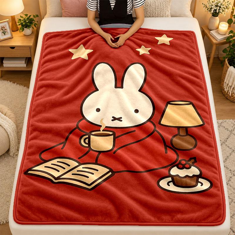 Flannel BlanketMiffy Warm Soft Throw Blanket for Indoor Sofa Bed Living Room Use