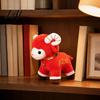 Decorative Sheep Pillow Plush Red Doll for Lunar New Year Decoration Soft Stuffed Animal Toy with Auspicious Fortune Gift Embroidery And Bell Collar,