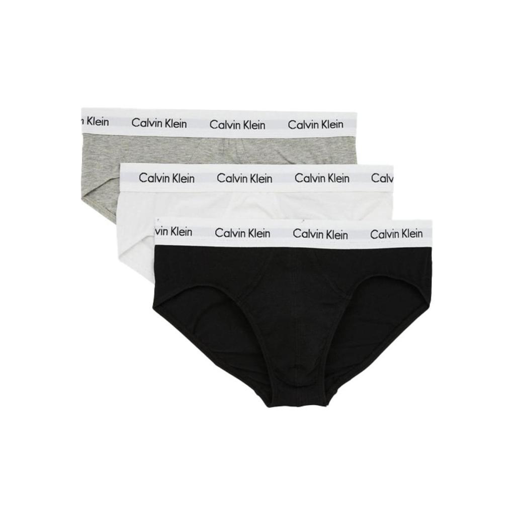 Calvin Klein 3P Hip Brief Color Block Logo Жаккардовые удобные треугольные трусы Мужское нижнее белье 0000U2661G-998