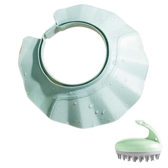 Adult Kids Shower Cap Shield Adjustable Bathing Head Hat Shampoo Visor Cap Soft Waterproof Hair Washing Shield for Head Ear Eye Protection