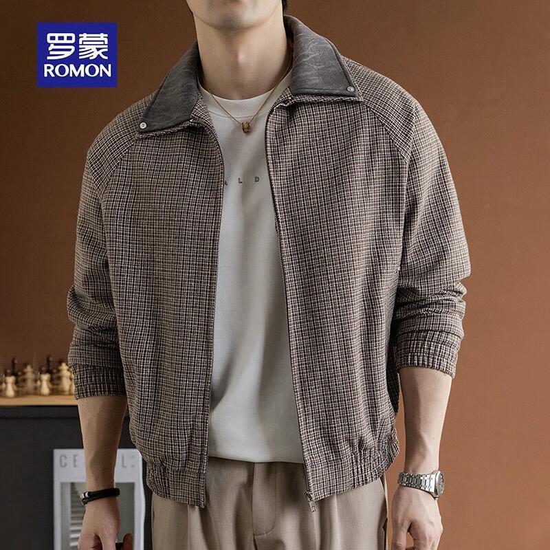 ROMON Мужская текстурированная куртка в клетку
