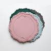 2pcs Lace Round Tableware Pad Cup Mat Silicone Coaster Placemat Non-slip