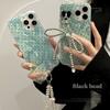 Mint Green Polka Dot Mobile Phone Case for 15promax Feather Yarn for IPhone17 Bow Chain 16 for Apple 14 Hard