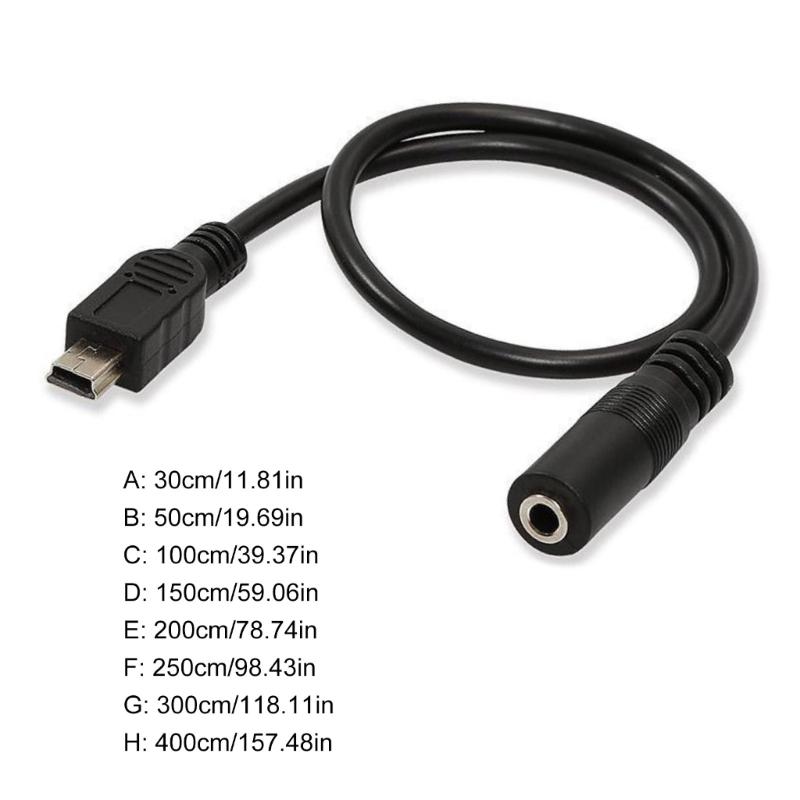 5-контактный Mini USB Male на 3,5 мм Аудио Адаптер Шнур для Петличного Микрофона Микрофонный Адаптер Шнур 30см-400см
