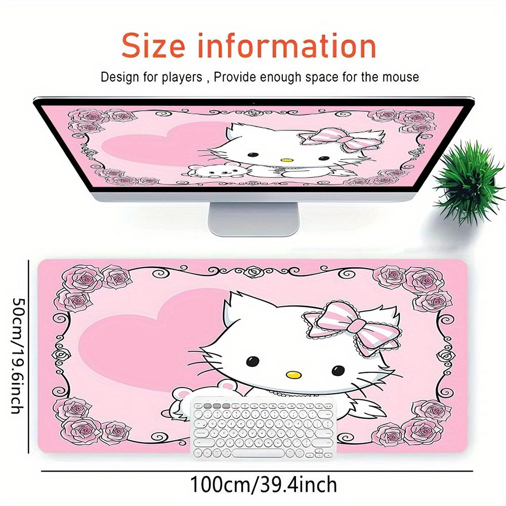 Hello Kitty, Cute Themed XXL Mouse Pad - Non-slip Rubber Desk Mat for Gaming and Office Use, Multi-Function Keyboard and Mouse Pad, Ideal Gi