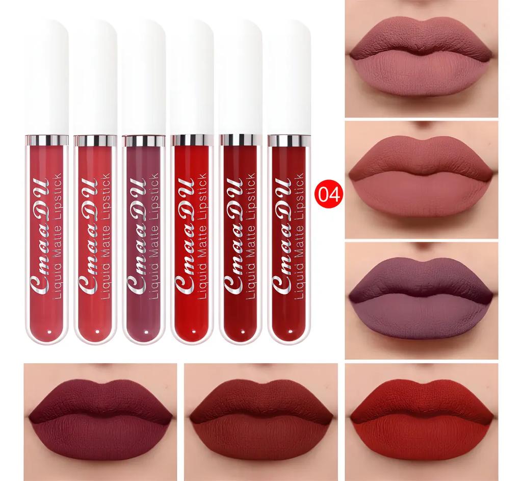 Cmmadu Matte Lip Gloss, Pack of 6, Waterproof