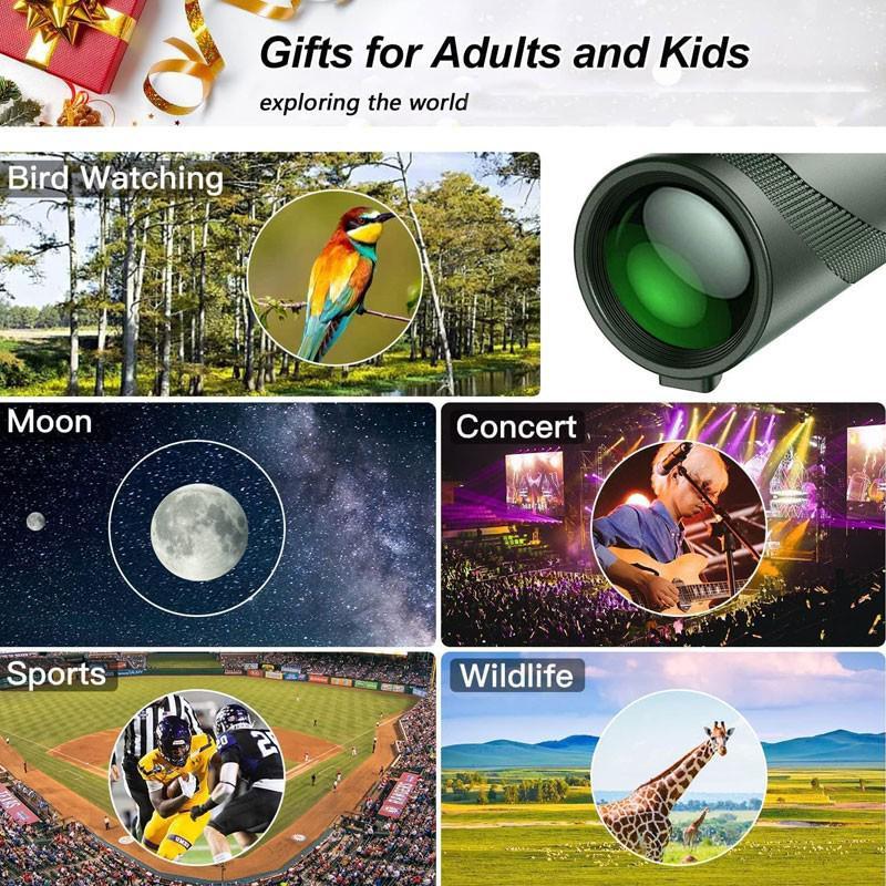 Монокулярный бинокль, Монокулярный бинокль HD Vision с дальним зумом со штативом или без него Портативный компактный бинокль для наблюдения за птицами
