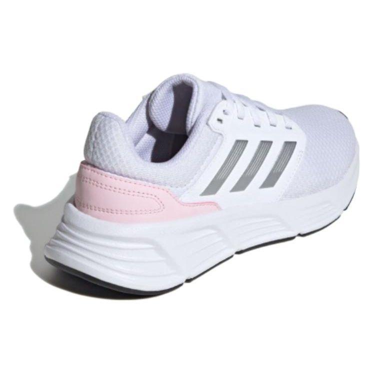 adidas Galaxy 6 белые прозрачные розовые женские кроссовки Cloud-White Silver-Metallic IE8150