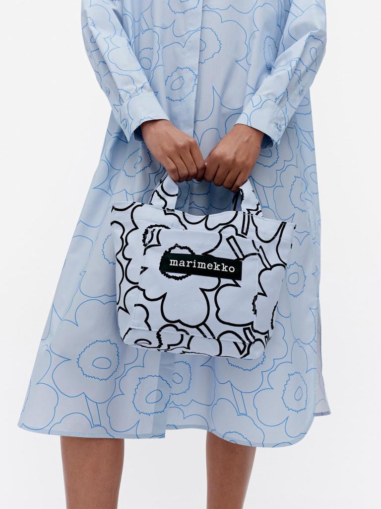 Marimekko Piirto Unikko Сумка-ланч Сумка-тоут (Эксклюзивно для Японии) Женский, 52152259294020, Светло-синий x Черный