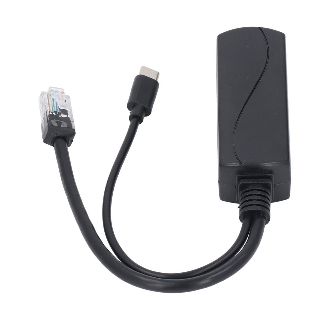 Gigabit PoE Splitter for Pi 5 5B 5V IEEE802.3af Compliant PoE to USB C Adapter 1000Mbps High Speed Power Over Ethernet