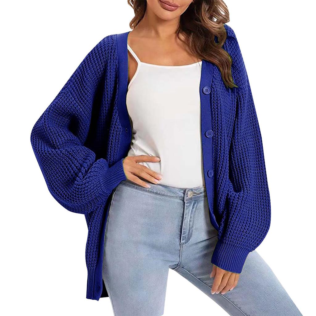 Women's Cardigan Sweater Button-Down Long Sleeve Oversized Knit Cardigans