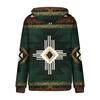 Women's Fashion Casual Ethnic Style Printed Long Sleeved Hooded Sweater Top
