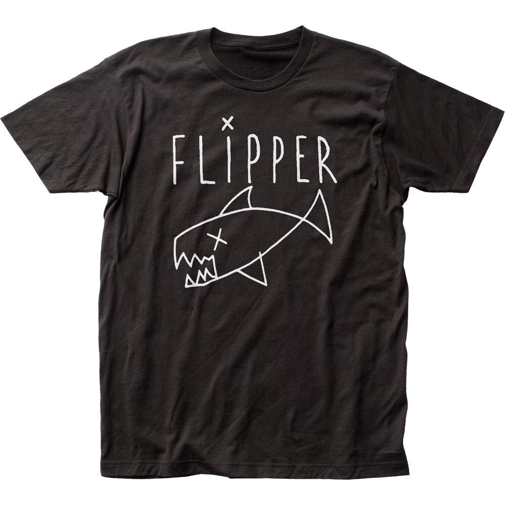 Flipper Logo T Mens T-shirt Rock and Roll Music Classic Band Tee New Black