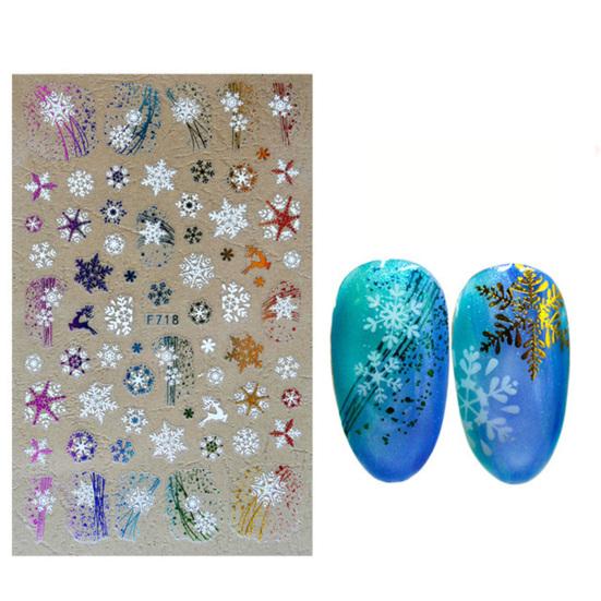 Наклейки для маникюра, декоративные яркие бумажные наклейки для ногтей, рождественские подарки, наклейки для дизайна ногтей, блестящая фольга, декор, маникюрная наклейка для женщин