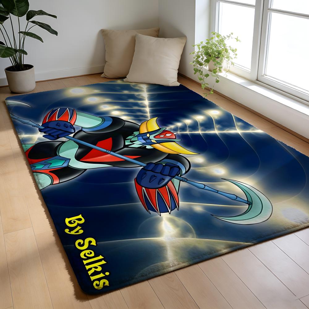 U-Ufo Robot Goldrake Floor Mat Soft Flannel Floor Mat Non-Slip Absorbent Rug For Home Bedroom Bathroom
