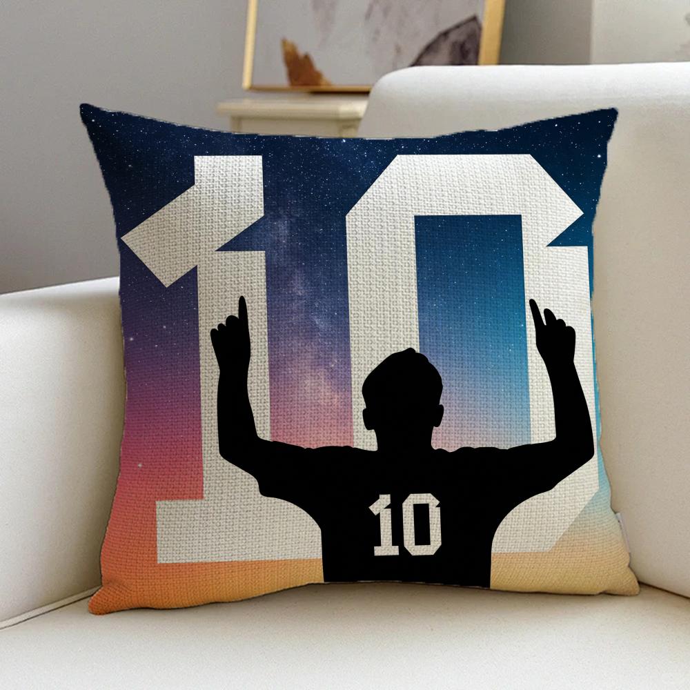 PFootball Stars Cushion Cover Natural Linen Pillowcase Set AllinOne Decor for Sofa Bedroom Chair