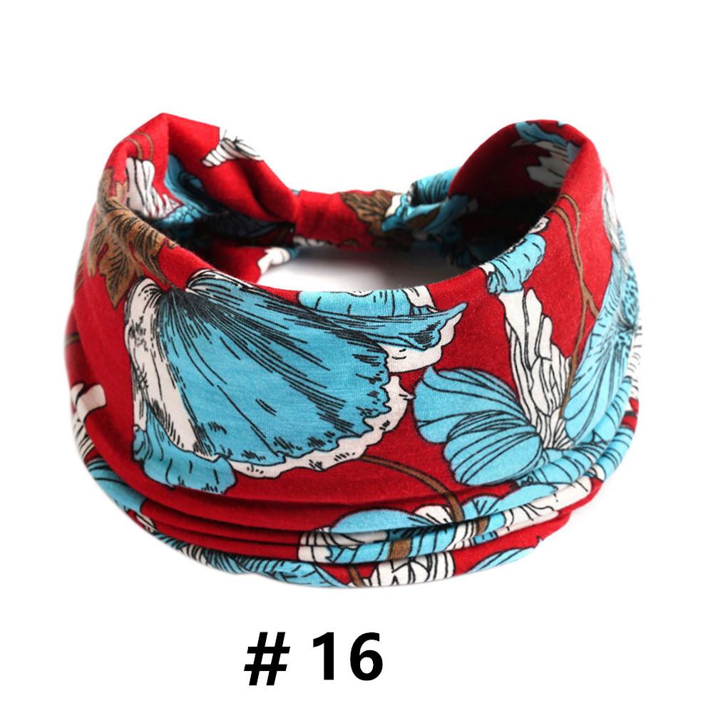 Бохо повязки на голову для женщин Хлопковые широкие повязки на голову Эластичная повязка для волос Нескользящая для тренировок Йоги Бега Тюрбан Головной убор Аксессуары для волос