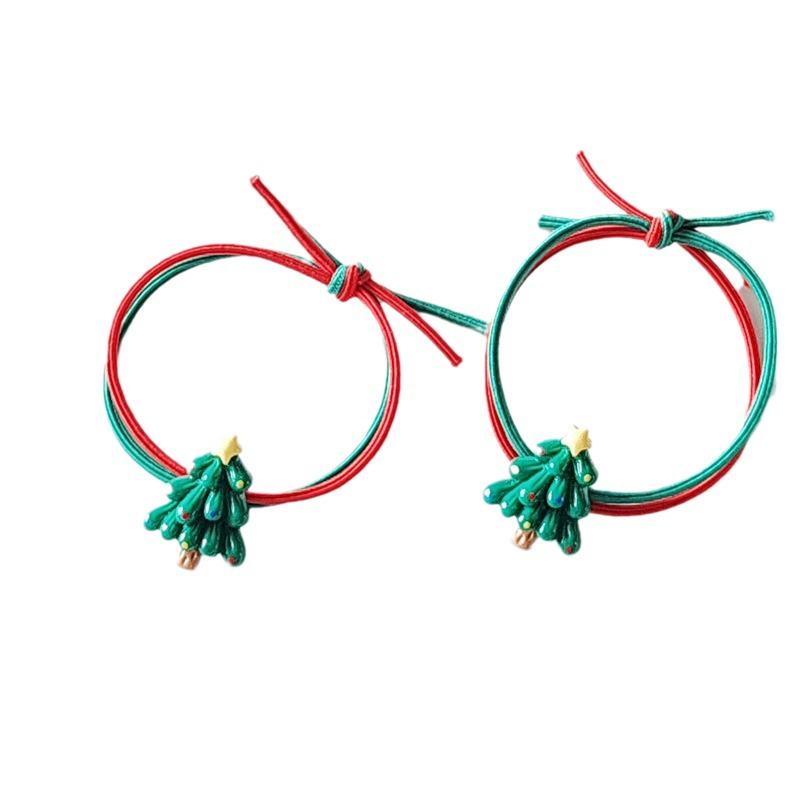 Резинки для волос «Санта Клаус» и «Рождественская елка» - Эластичные резинки для детей