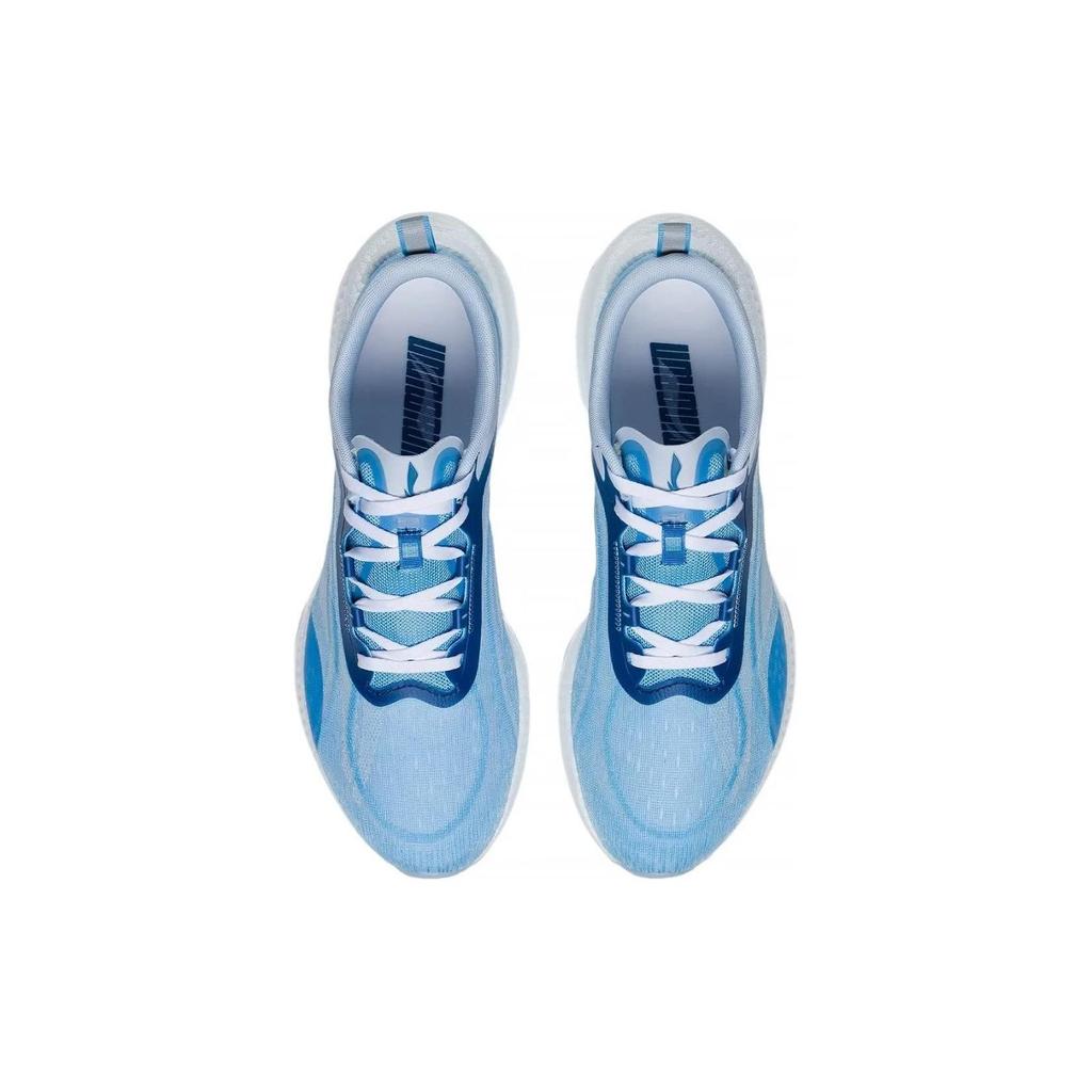 Li Ning Super Light 19 Амортизирующие Скользкие Устойчивые к истиранию Низкие Беговые Кроссовки Мужские Сине-Белые ARBS001-6
