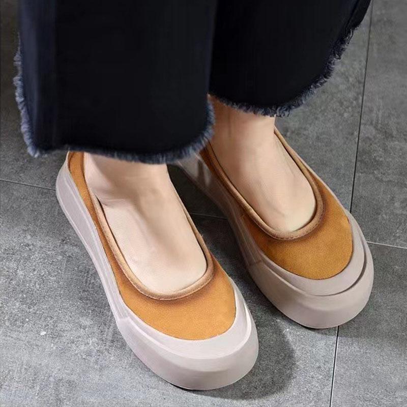 Мокасины женские осенние тонкие туфли новые туфли-лодочки на платформе 4 см модные туфли на толстой подошве на плоской подошве повседневная обувь из мягкой кожи