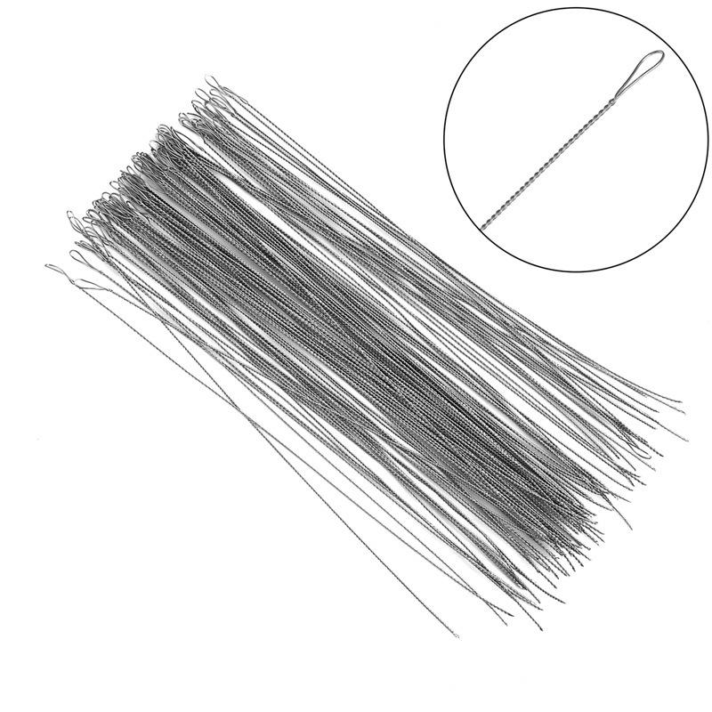 Иглы из нержавеющей стали с витым ушком для изготовления украшений ручной работы: браслетов, ожерелий, подвесок и для рукоделия