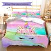 Colorful Uni-horse Pattern Bedding Quilt Set Quilt Cover Pillowcase Home Decoration Gift (1 * duvet cover + 2 * pillowcase, without core)