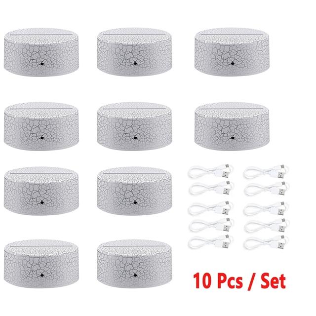 10 шт. акриловая световая панель основание трещина 7 цветов декоративная световая витрина сенсорный выключатель светодиодная лампа основание для акриловой смолы стекло