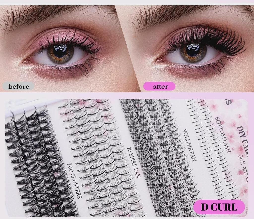 404 Clusters Large-Capacity Lower Eyelashes: DIY Mixed Small Devil Single Cluster False Lashes