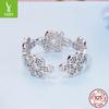 S925 Sterling Silver Niche High-End Hollow Lace Small Flower Opening Ring Foreign Trade Explosion