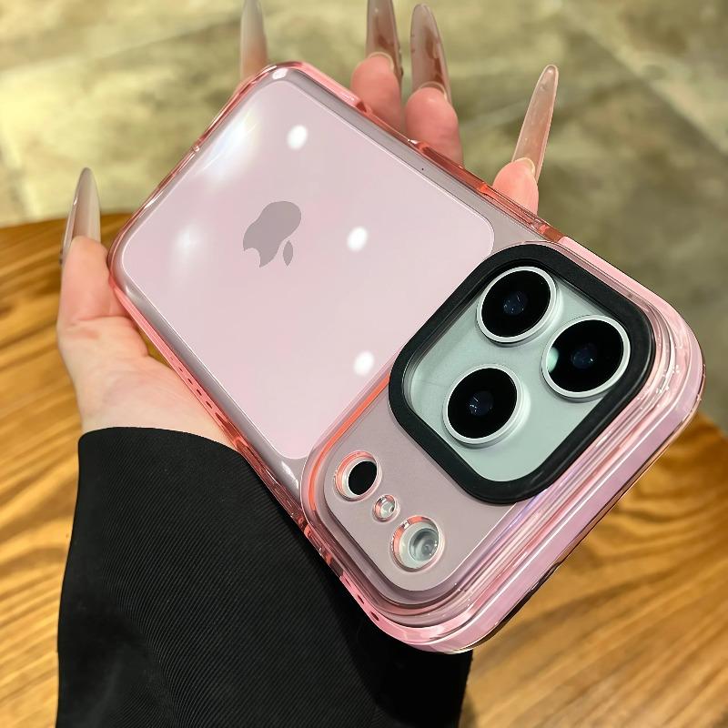 Роскошный прозрачный чехол с подушкой безопасности для iPhone 17 Air 16 Pro Max 15 14 13 12 11 Контрастный бампер Ударопрочный ТПУ Прозрачная крышка