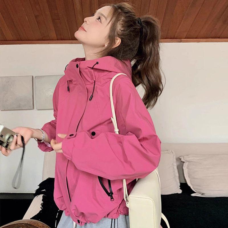 Spring and Autumn Casual Short Jacket Design Sense Hooded Long-sleeved Jumpsuit Jacket Is Thin and Versatile Loose