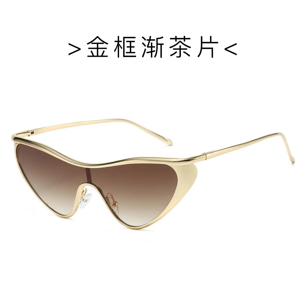 Punk Cat Eye Sunglasses Women Luxury Brand Steampunk One-Piece Sun Glasses For Lady Vintage Shield Eyewear Uv400 Shades