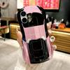 3D автомобиль Форма крутой глянцевый чехол для телефона iPhone 16 Pro Max 15 Pro 14 13 12 11 тонкий жесткий ПК гибридный силиконовый мягкий край противоударный кронштейн задняя крышка