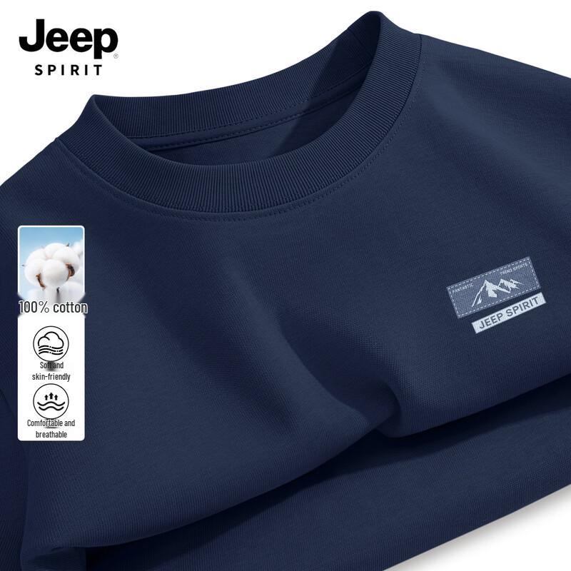 Мужская повседневная футболка с длинным рукавом и круглым вырезом JEEP SPIRIT 2026, 100% хлопок