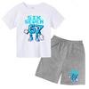 Kids Trend 67 Number Six Seven Print Coat Cool Summer T-shirt 3-12Yrs Cartoon Short-sleeved+Shorts Boys Girls Sports Casual Set