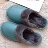 Plus Size 45 46 Unisex High Quality Genuine Leather Furry Slippers Men's Winter Home Casual Shoes Male Female Slippers