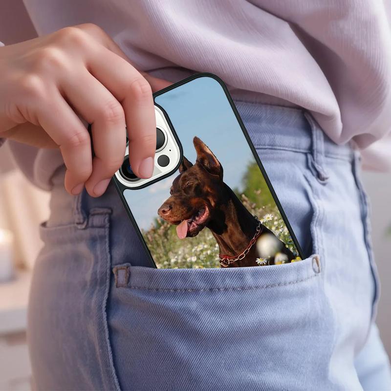 Animals Doberman dog Phone Case For iPhone 17 Air 15 16e 14 13 Pro Max Coque 12 11 Pro Max PLUS cover
