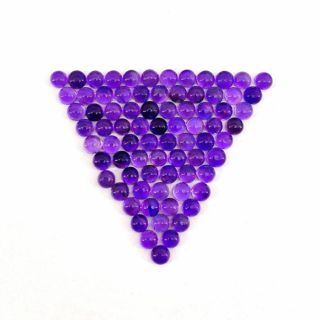 AAA Amethyst Cabochon 6mm Round Lot, Natural Purple Amethyst Gemstone, Calibrated Cabochons for Jewelry Making