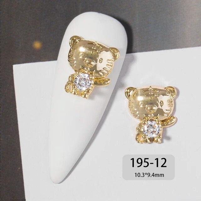 Chinese New Year 3D Nail Art Accessories Jewelry Decorations DIY Tiger Lucky Money Bag Crystal Red Gemstone Rhinestone Beads