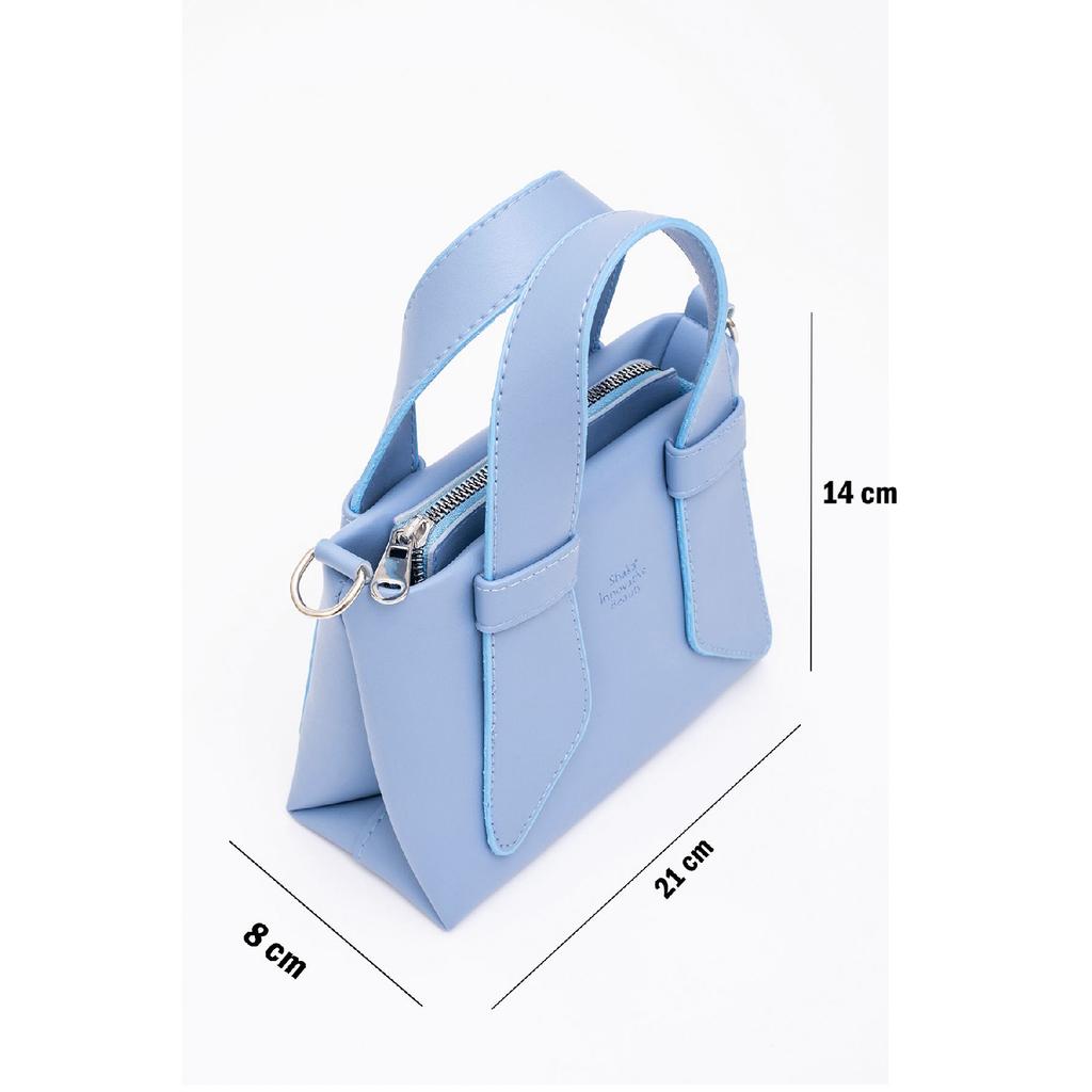 Black Shk60 Artificial Leather Single Compartment Double Handle Handbag And Crossbody Shoulder Bag L:14W:21W:8 Cm