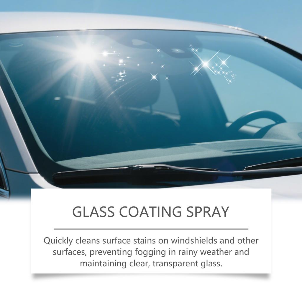 Средство для очистки автомобильных стекол Керамическое покрытие для стекла Спрей, Водоотталкивающая полироль для лобового стекла автомобиля 237 мл