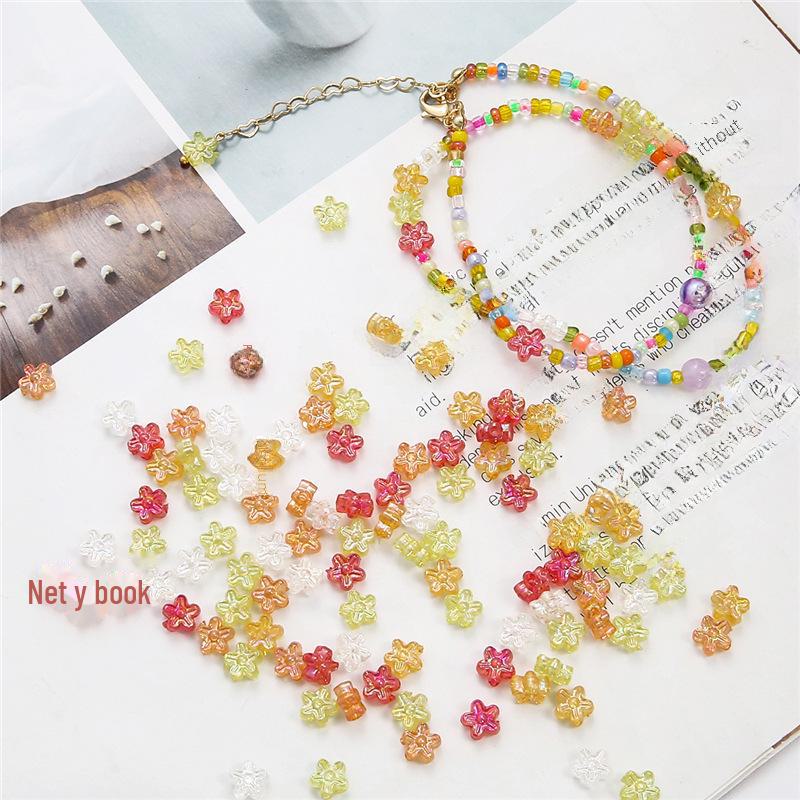 Акриловые ретро-цветочные бусины для самодельных сережек, ожерелий и ювелирных аксессуаров