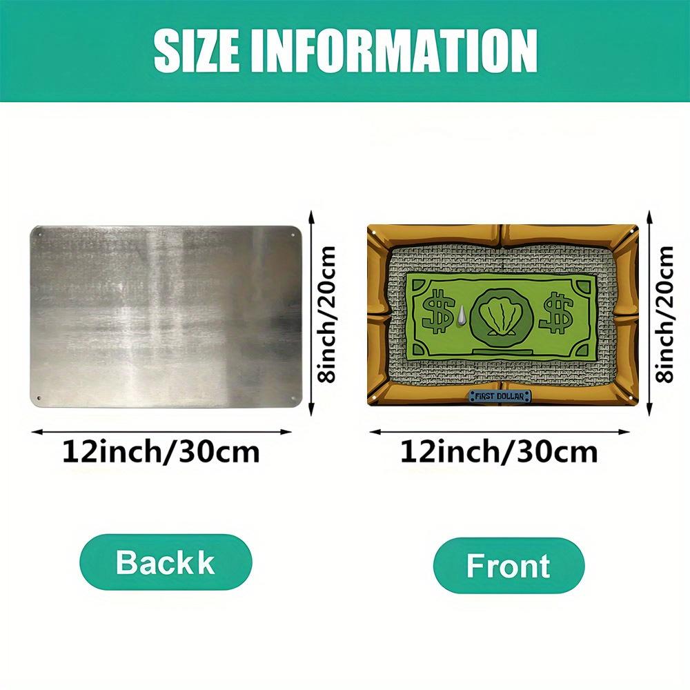 Aluminum First Dollar Wall Decor Vintage Metal Tin Sign for Home and Office Decoration Waterproof and Dustproof Iron Painting