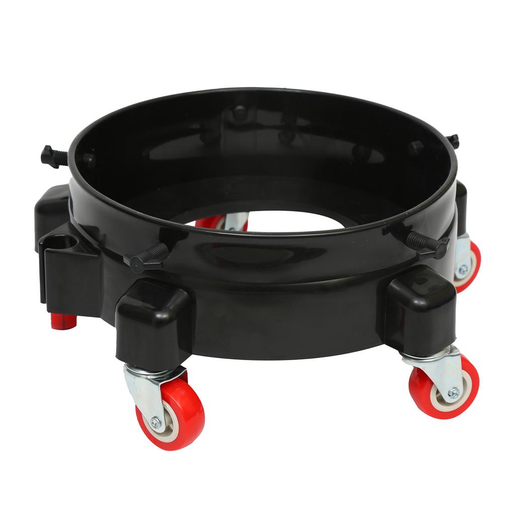 Rolling Bucket Dolly for Car Washing, Easy Push Drum Dolly with 5 Swivel Casters, Black